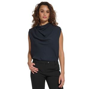 Women's Cowl-Neck Cap-Sleeve Top